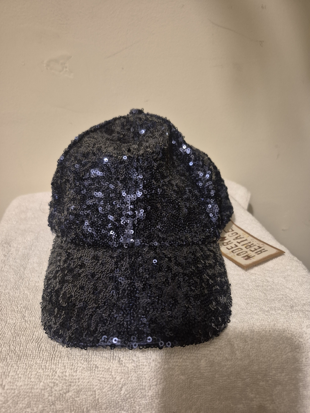 NWT Sequin Baseball Cap - Blue Navy Shine